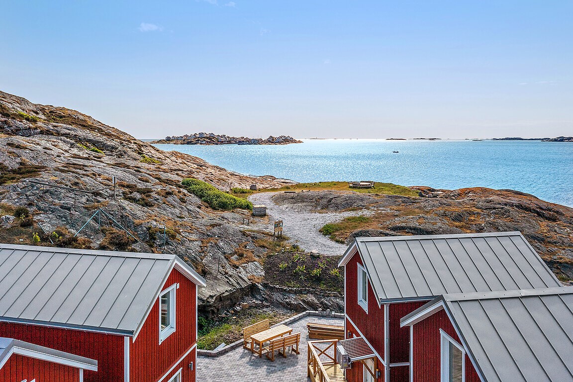 Flygbild över Dyrön i Bohusläns skärgård